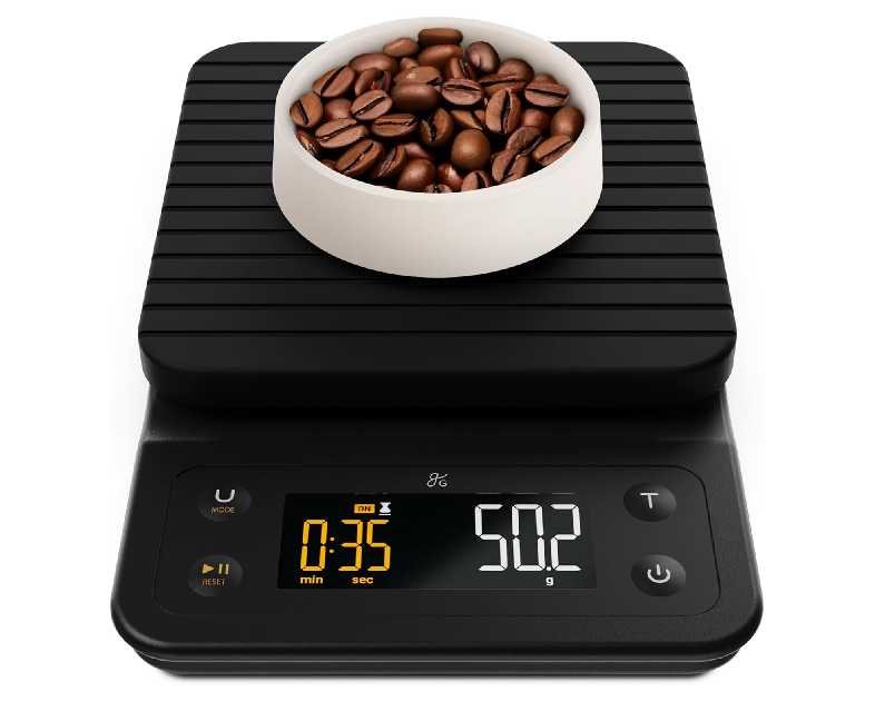 Greater Goods 0.1g Precision Coffee Scale with Timer – 3kg Digital Scale for Pour-Over, Espresso, French Press, Kitchen Use (Onyx Black)