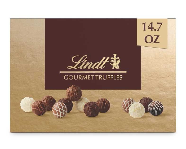 Lindt Gourmet Truffles Chocolate Candy Truffles, Assorted Chocolate Truffles, Christmas Candy, 14.7 oz. Gift Box
