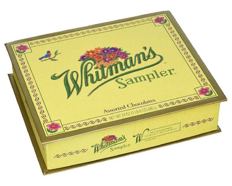 Russell Stover Whitman's Sampler Chocolate Box Assortment Box, An Assortment of Nutty, Chewy, Creamy Crispy Milk Chocolate Covered Candies and Dark Chocolate Covered Candies, 24 Ounce