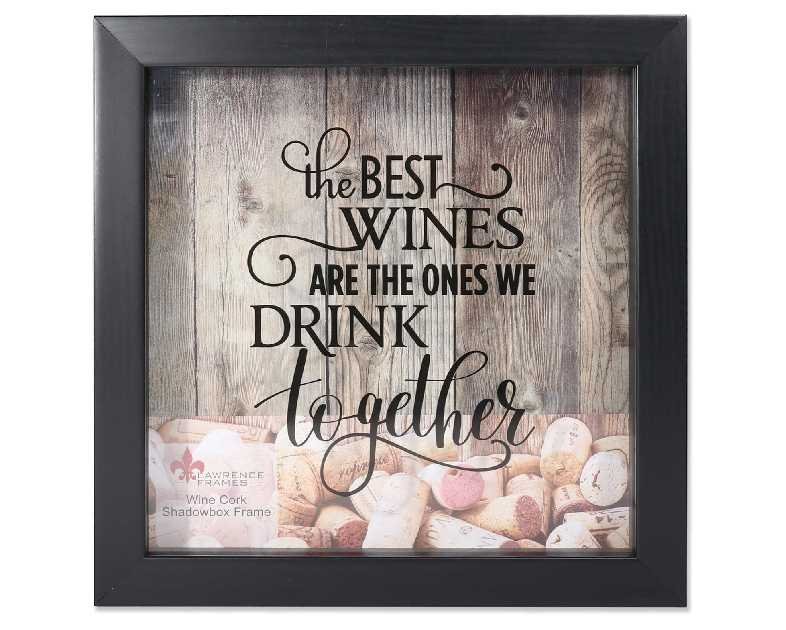 Lawrence Frames 164010 Black 10x10 Shadow Box Wine Cork Holder