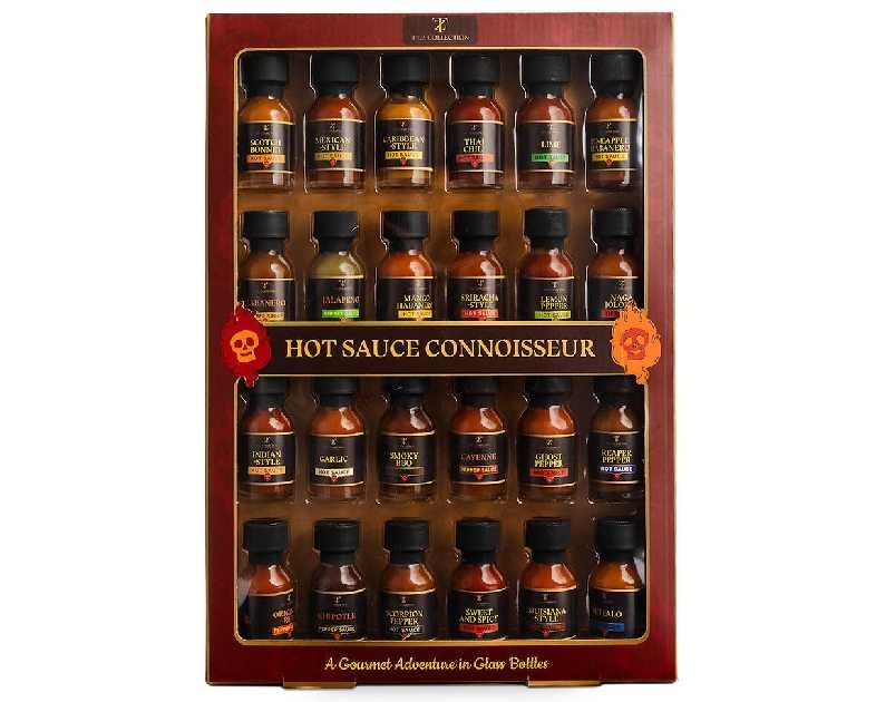 Tilz, Hot Sauce Gift Sets |24 Hot Sauce Bottles, Sampler, Chilli Sauce, Food Gifts For Men |Sriracha, Jalapenos, Garlic, Cayenne Pepper, ⁠Scotch Bonne, ⁠BBQ, Chipotle |Christmas Gifts Men, Women