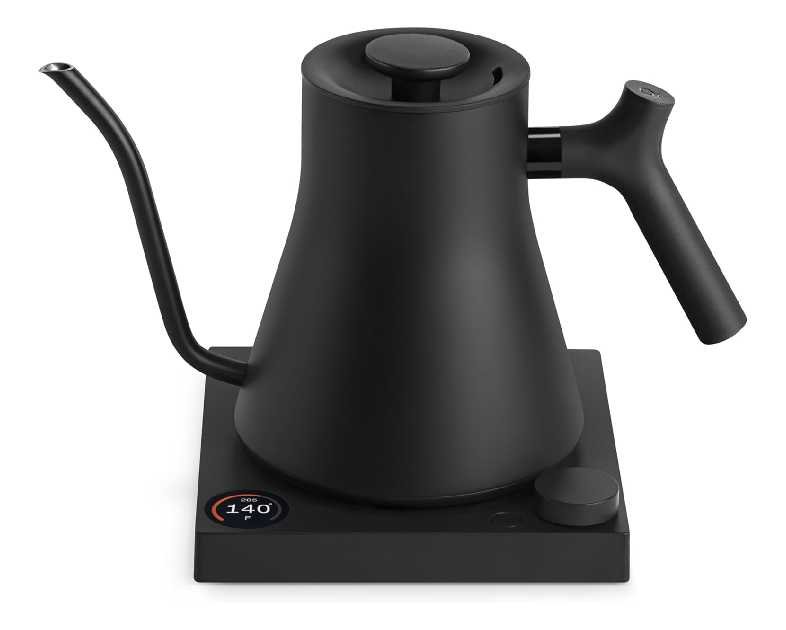 Fellow Stagg EKG Pro Electric Gooseneck Kettle - Pour-Over Coffee and Tea, Quick Heating, Precise Temperature Control, Scheduling, Built-in Brew Timer, Matte Black, 0.9 Liter