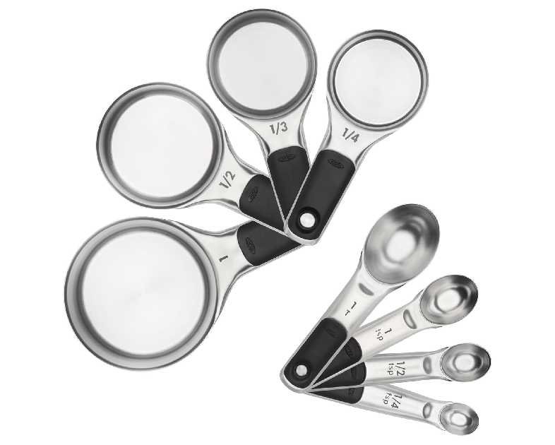 OXO Good Grips Stainless Steel Measuring Cups and Spoons 8-Piece Set, 4 Cups and 4 Spoons