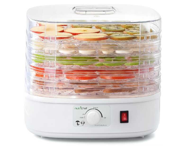 Nutrichef Food Dehydrator Machine | Multi-Tier Appliance for Home Use | Perfect for Beef Jerky, Fruits, Vegetables & Dog Treats | High-Heat Circulation | 5 Stackable Trays