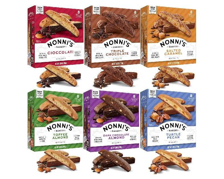Nonni's Italian Biscotti Variety Pack - 6 Assorted Flavors - Holiday Snack for Christmas Cookies - Cookie Variety Pack - Italian Cookie Assortment - Biscotti Individually Wrapped Cookies - Kosher