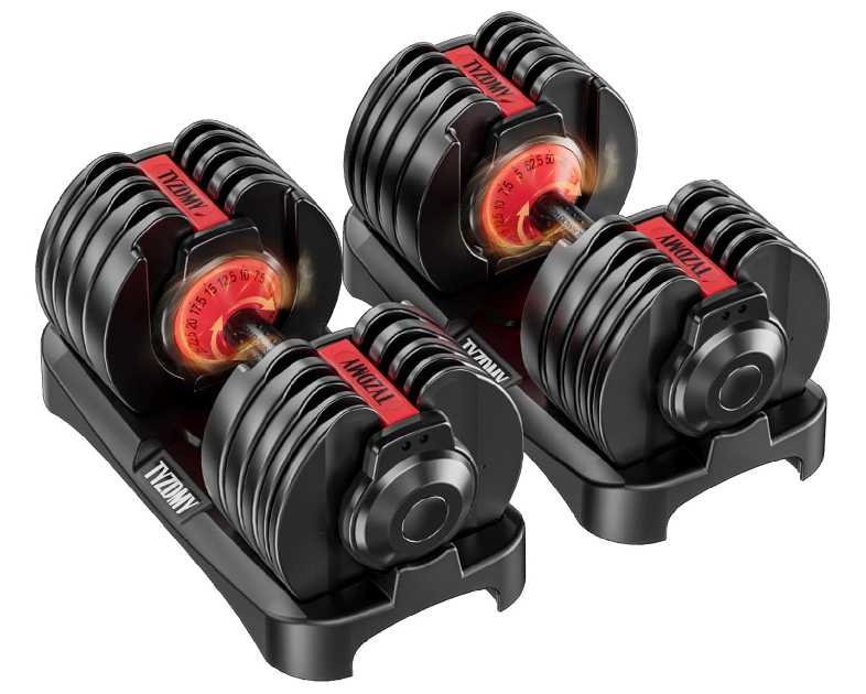Adjustable Dumbbells Set of 2，Free Weights Dumbbells Set，Adjustable Dumbbell Set，52.5 lbs pair 105 lbs，15 in 1，for Men/Women Gym Equipment for Home Strength Training Equipment