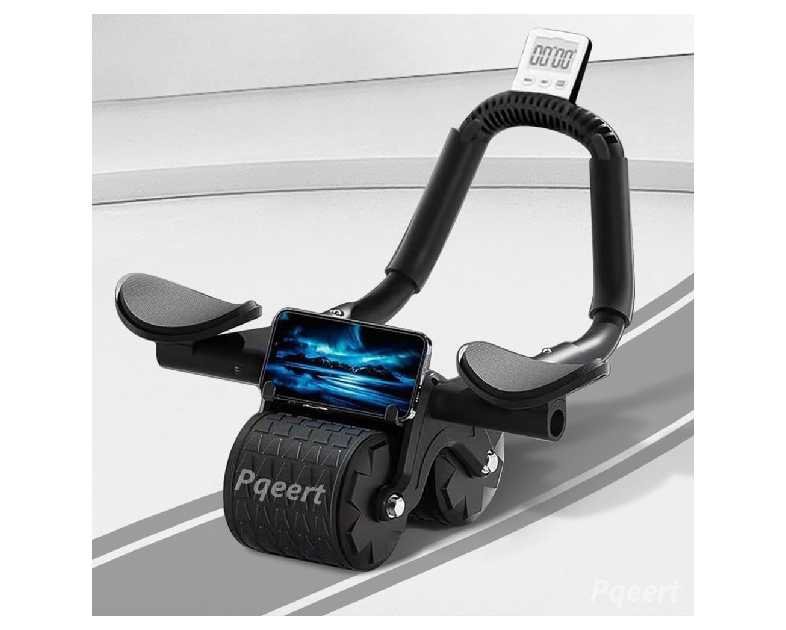 2026 New Ab Roller Wheel with Timer & Knee Mat,Automatic Rebound Abdominal Wheel with Elbow Support Ab Workout Equipment for Strengthening Core Muscles Abs Exercise Roller for Women Men