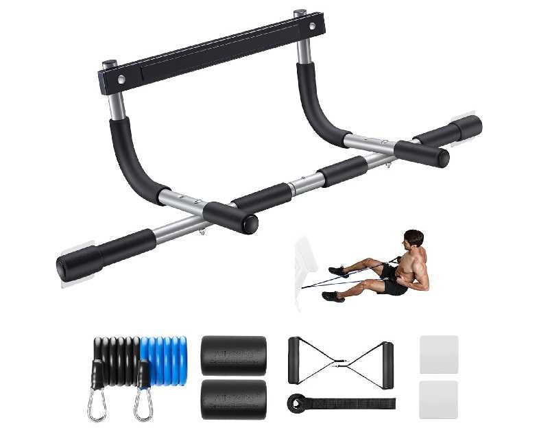 Ally Peaks Pull Up Bar for Doorway | Thickened Steel Max Limit 440 lbs Upper Body Fitness Workout Bar| Multi-Grip Strength for Doorway | Indoor Chin-Up Bar Fitness Trainer for Home Gym Portable
