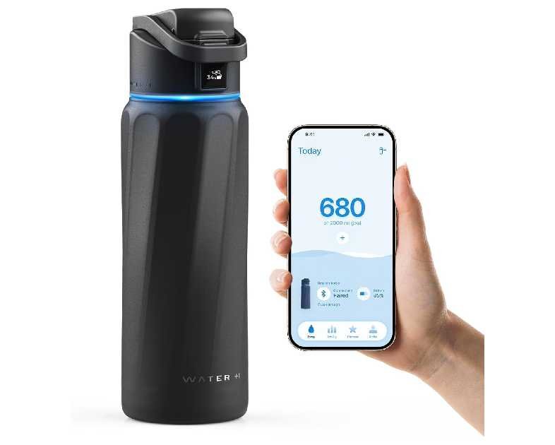 BOOST Smart Water Bottle with Reminder & Tracker, Double Wall Vacuum Insulated Bottles Stainless Steel, 32oz BPA-Free Wide Mouth for Gym, Office, School, Ideal Gift for Christmas, Thanksgiving Day
