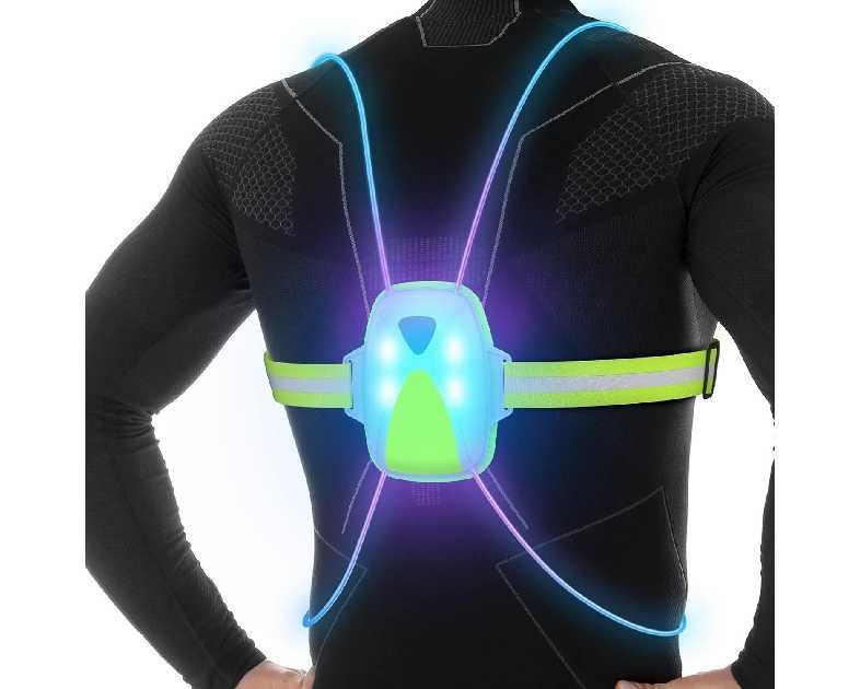 LED Reflective Running Vest with Front Light,Running Lights for Runners,Reflective Running Gear for Men/Women Running,Cycling or Walking, High Visibility Warning LED Lights