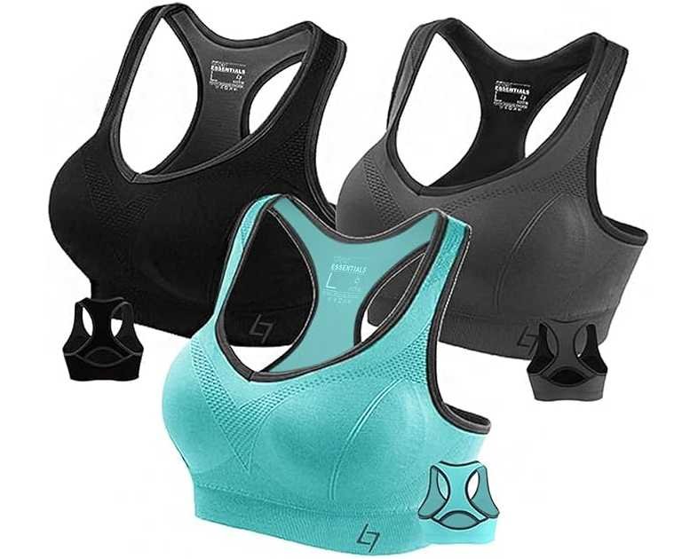 FITTIN Racerback Sports Bras for Women - Padded Seamless Support Bra for Yoga Gym Workout Fitness