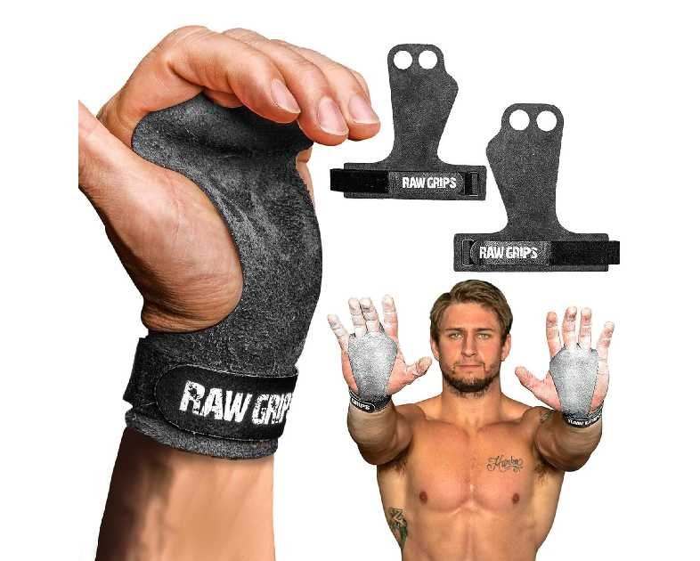 JerkFit Raw Grips 3.0, 2 Finger Leather Gymnastics Grips - Pull Up Grips for Cross Training Hand Protection - Hand Grips for Gymnastics Bars, Palm Guards for Athletes to Prevent Rips and Blisters