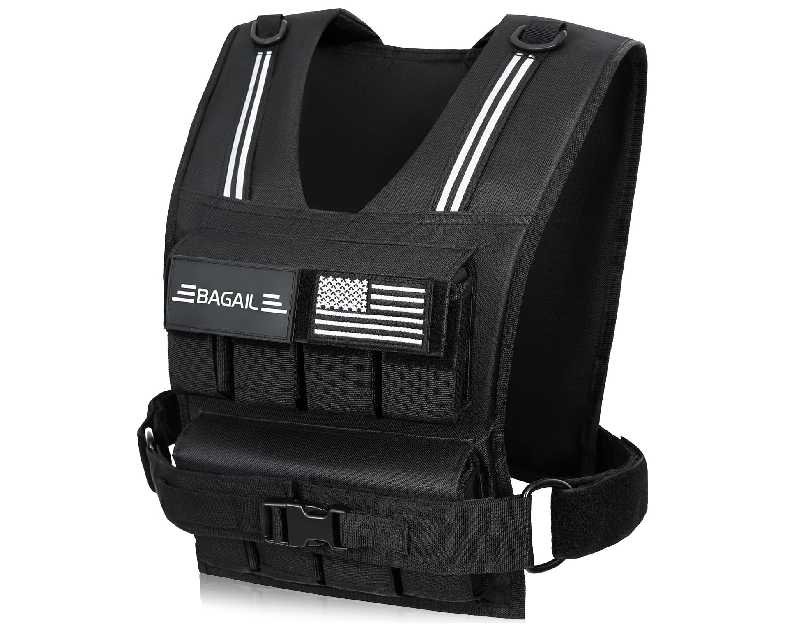 BAGAIL Weighted Vest Men, 20lb/30lb/40lb Adjustable Weight Vest for Woman with Removable Iron Weights, Women’s Rucking Vest for Walking, Workout, Running, Strength Training