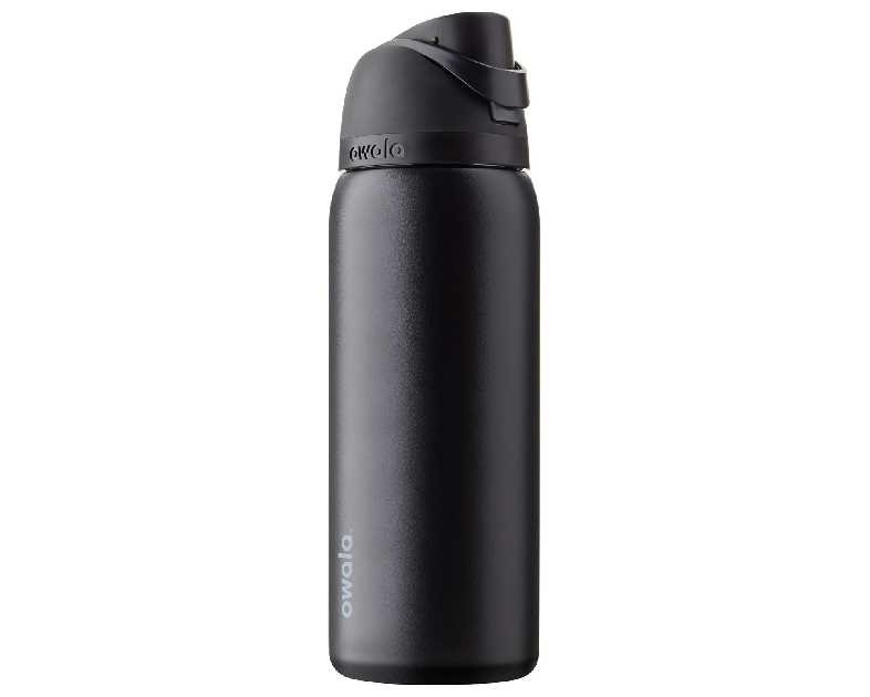 Owala FreeSip Insulated Stainless Steel Water Bottle with Straw, BPA-Free Sports Water Bottle, Great for Travel, 32 Oz, Very, Very Dark