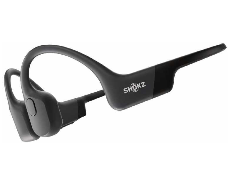 SHOKZ OpenRun Bone Conduction Headphones,Open-Ear Bluetooth Wireless Sport Headphones for Running & Workout,Sweat Resistant, Long 8H Playtime,Mic,Hair Band-Standard-Black