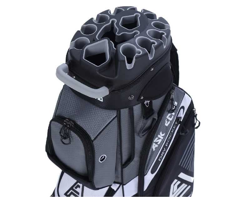 ASK ECHO T-Lock Golf Cart Bag with 14 Way Organizer Divider Top, Premium Cart Bag with Handles and Rain Cover for Men