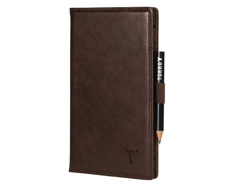 TORRO Regular Golf Scorecard Holder – Genuine Leather Golf Score Card Wallet with Card Slot and Pencil Loop