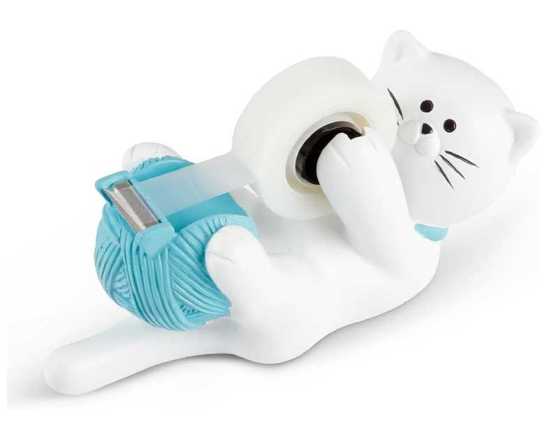 Chapman & Grand Kitty Cat Tape Dispenser (White/Turquoise), Patented