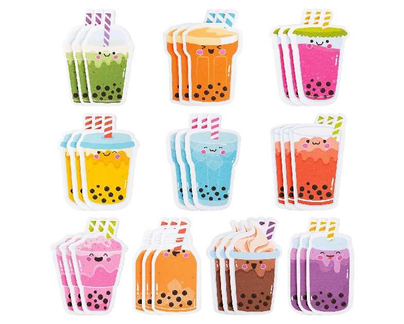 Xqumoi 30 Pack Bubble Tea Sticky Notes, Total 600 Sheets, Boba Milk Tea Theme Self Sticky Notepads Memo Pads Page Marker for Office School Student Kids Class Birthday Party Favors Goodies Bag Fillers