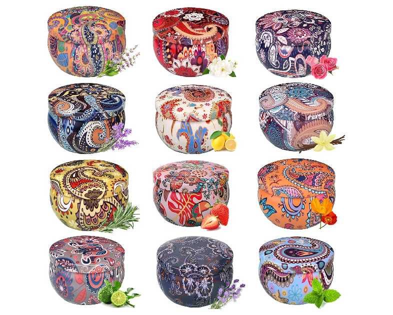 Scented Candles Gift Set for Women, Primevolve 12 Pack 2.5 Oz Soy Wax Travel Tin Aromatherapy Candles for Home Scented, Perfect for Birthday, Christmas, Stress Relief, Spa, Bath, and Home Decor