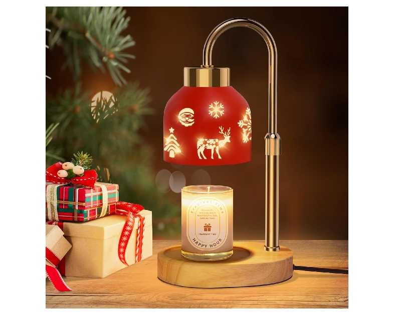 Lukasa Christmas Gifts, Christmas Candle Warmer Lamp, with Timer and Dimmer, Adjustable Height Candle Lamp, Wax Melt Warmer for Scented Jar Candles, Christmas Gifts for Women Mom Girls Teens Adults