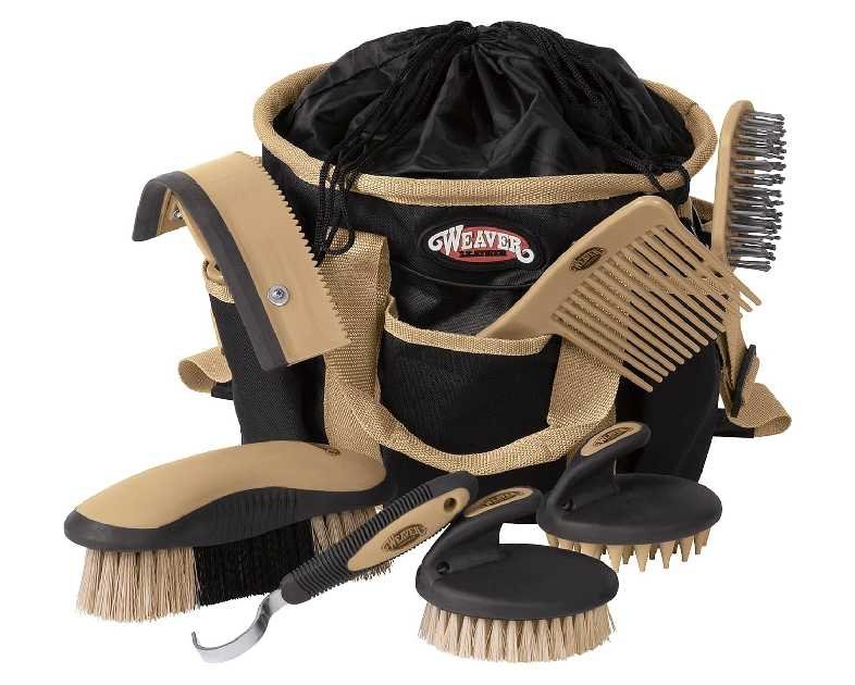 Weaver Leather Grooming Kit, Black/Beige, 65-2055-BK