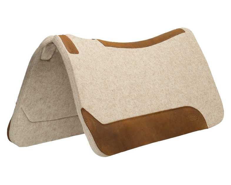 Weaver Equine 30" x 30" Contoured Wool Blend Felt Horse Saddle Pad, Shock Absorbing Western Saddle Pad for Protection, Durable Equine Supplies, Tan