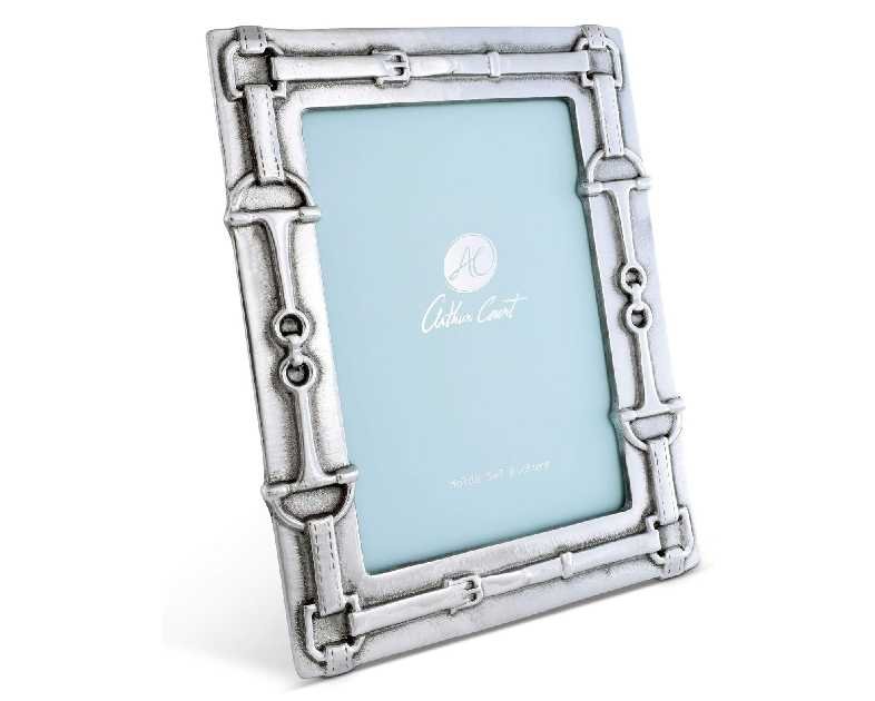 Arthur Court Aluminum Equestrian Bit Pattern Photo Frame, 5x7 inches - Elegant Metal Picture Frame with Western Design, Perfect for Cowgirl, Cowboy, Polo Rider, or Ranch Country Home Decoration