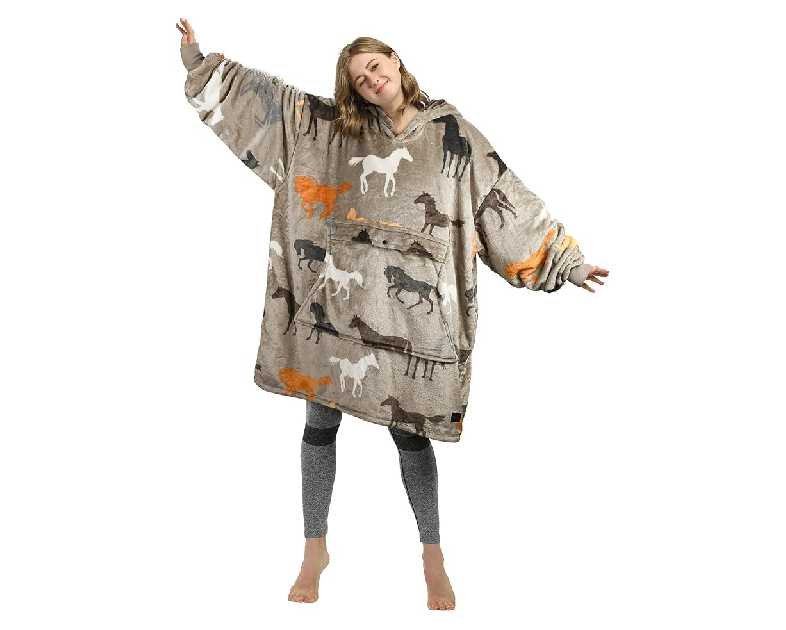 Catalonia Oversized Blanket Hoodie Sweatshirt, Fleece Pullover with Large Front Pocket, for Adults Men Women