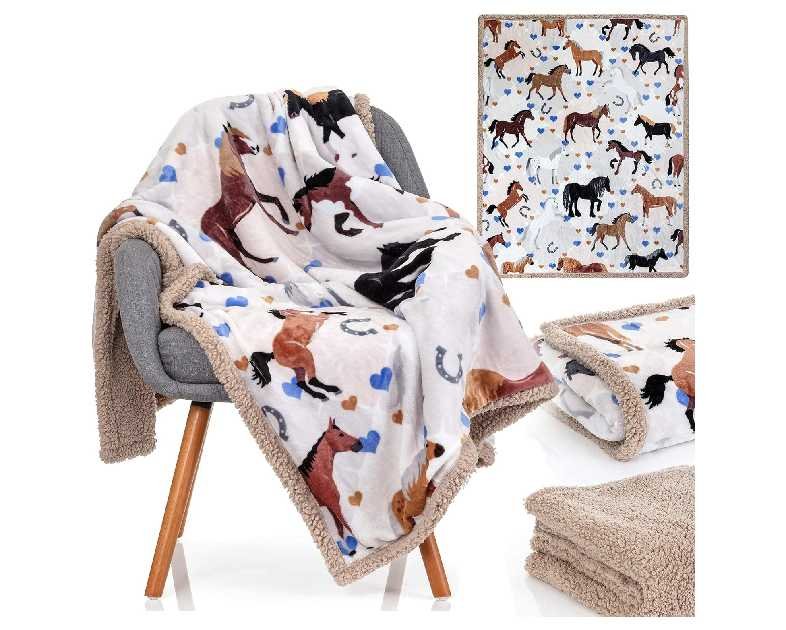 Horse Blanket for Girls - Perfect Horse Gifts for Girls - Soft & Cozy 50x60 inch Throw Blanket, Loved by Kids and Granddaughters - Equestrian Gifts for Women