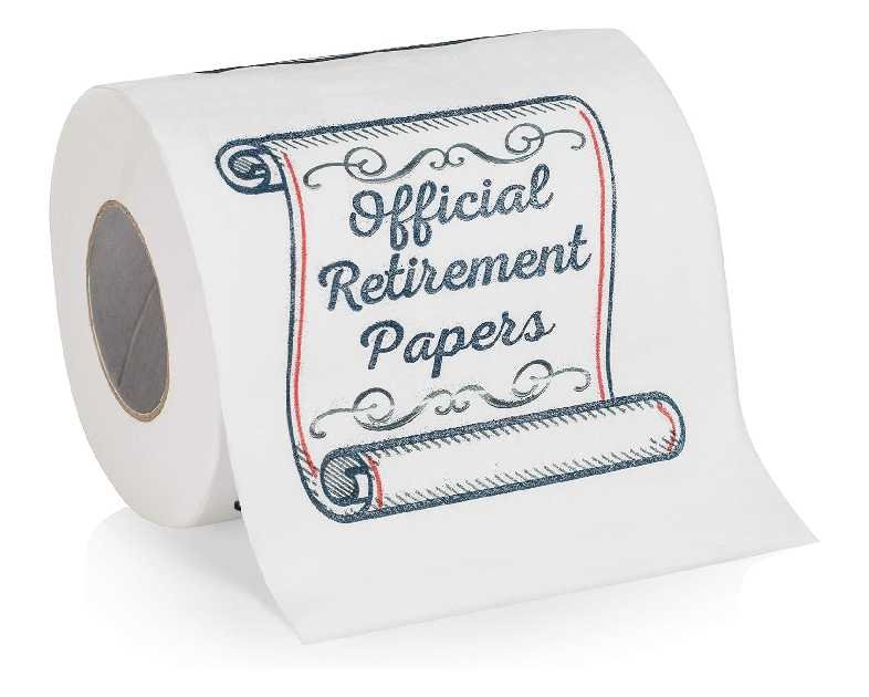 Retirement Papers Toilet Paper - Funny Retirement Gift - For Retired Men, Women, Coworkers, Employees, Boss, Friend, Colleague, Retirement Party