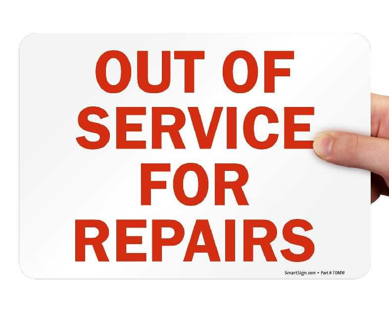 SmartSign - U9-1911-MG_7x10 "Out of Service for Repairs" Sign | 7" x 10" Magnetic Red on White