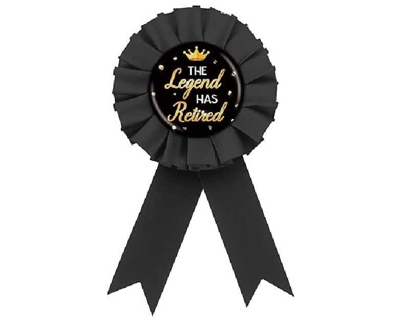 Black The Legend Has Retired Tinplate Badge Pin, Happy Retirement Button, I'm Retired Award Badge Pin, Farewell/Going Away Party Decorations for Men to Wear