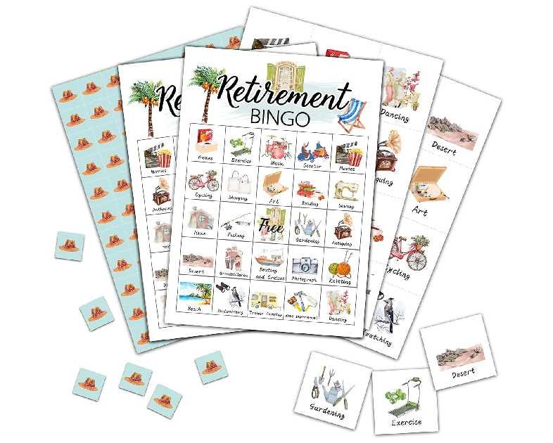 Retirement Bingo Cards, Retirement Game for 24 Players, Family & Friends Office Activity, Retirement Party Favors Supplies Decorations (12)