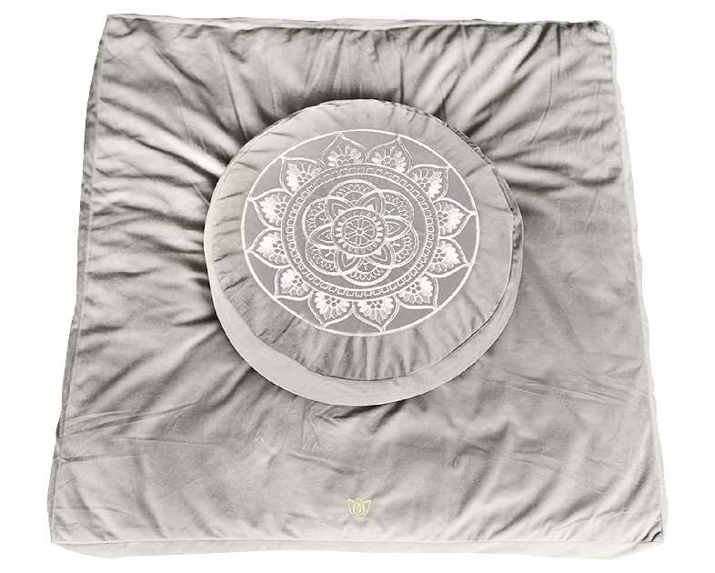 Florensi Meditation Cushion - Comfortable Floor Pillow - Traditional Tibetan Meditation Pillow with Beautiful Velvet Cover - Large Floor Cushion Seating for Adults - Premium Yoga Buckwheat Bolster