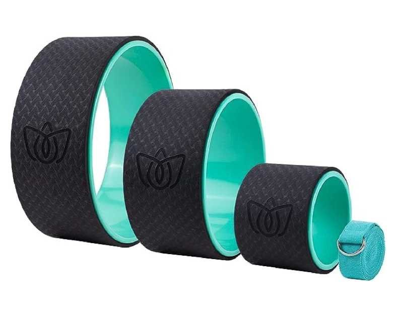 Florensi Yoga Wheel (3-Pack) - Back Stretcher and Back Roller for Back Pain, Yoga Roller for Muscle Relaxation, Pain Relief, Cracking and Popping