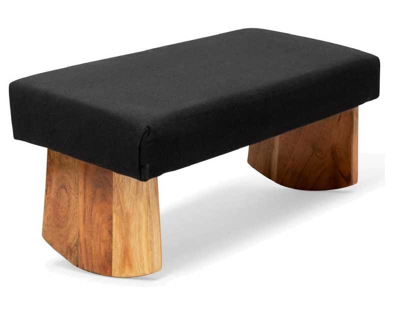 Meditation Bench (Zen Black), Seiza, Sustainable Acacia Wood with Curved Bottom Edges for The Perfect Posture, Meditation Stool, Prayer Bench, Meditation Chair, Yoga Stool