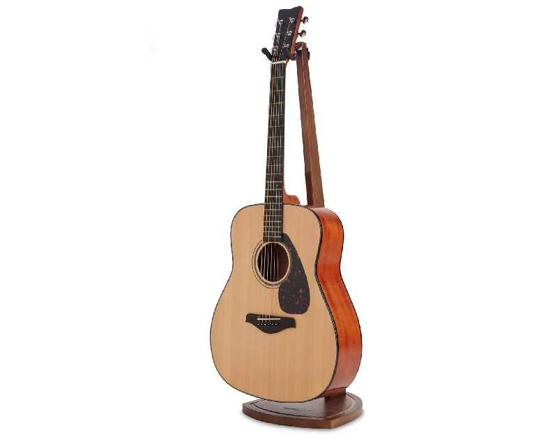 Guitar Stand, Acoustic Guitar Stand Floor, Black Walnut Wood Guitar Stand, Single Guitar Holder Stand for Electric Guitar, Banjo, Mandolin, Hanging Guitar Stands for Home Decor Studio Display