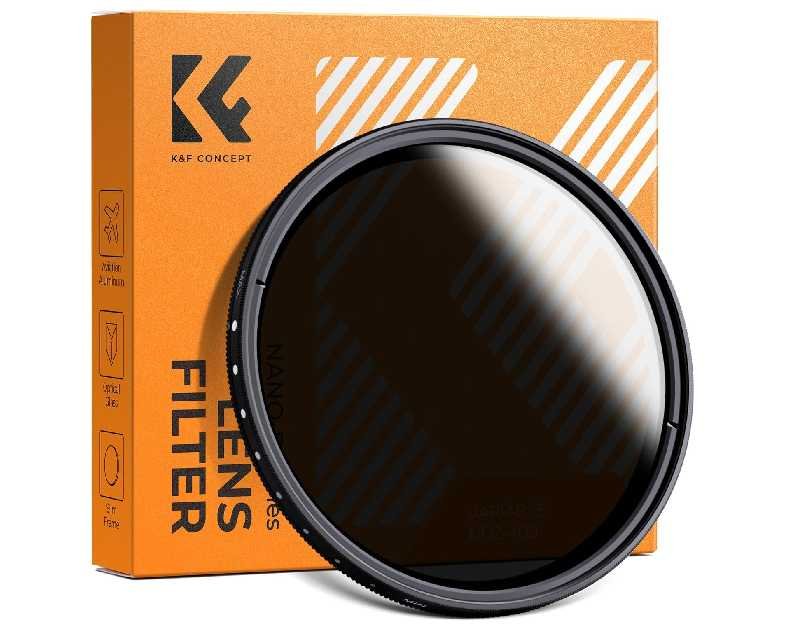 K&F CONCEPT 67mm Variable ND2-ND400 ND Lens Filter (1-9 Stops) for Camera Lens Adjustable Neutral Density Filter with Microfiber Cleaning Cloth (B-Series)