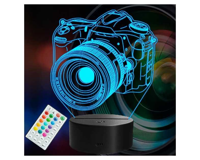 Photographer Gifts for Men, Camera 3D Night Light with Remote Control, 16 Colors Changing, Timer, Dimmable, RGB Flashing Mode, Photography Gifts Gifts for Men Women Christmas Decor