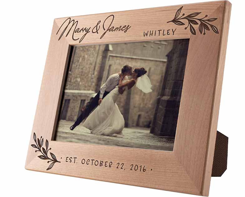 Personalization Lab Brown Romantic Wedding Picture Frame