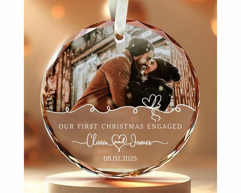 Personalized Our First Christmas Engaged Ornament