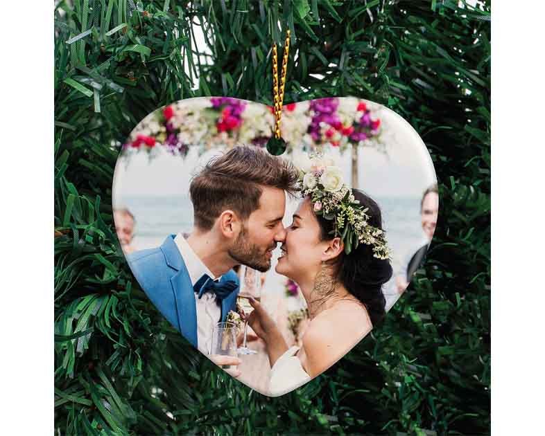 Personalized Heart Photo Christmas Ornament
