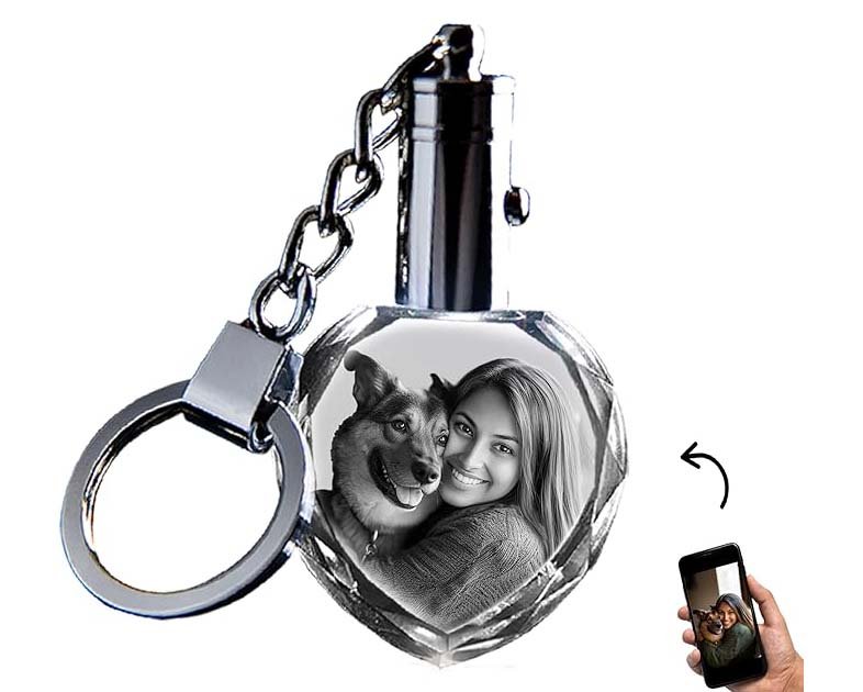 3D innovation Personalized Crystal Keychain Photo
