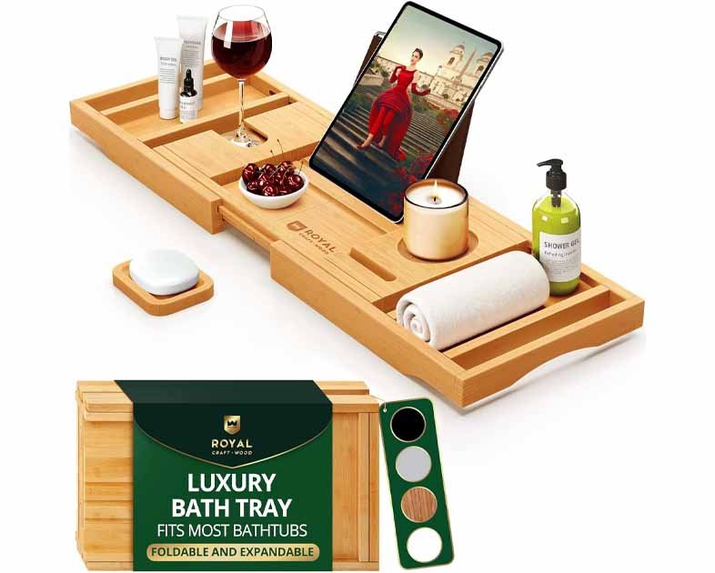 ROYAL CRAFT WOOD Bathtub Tray Caddy for Tub