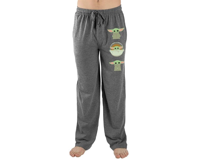 The Mandalorian Baby Grogu Star Wars Mens Grey Sleep Pajama Pants
