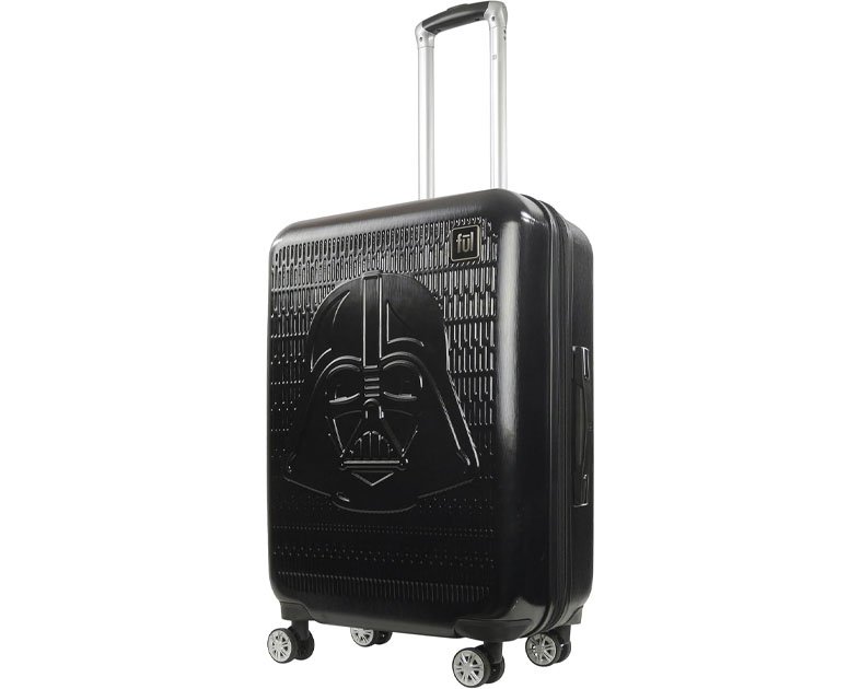 FUL Star Wars Darth Vader 25 Inch Rolling Luggage, Embossed Hardshell Suitcase with Wheels, Black