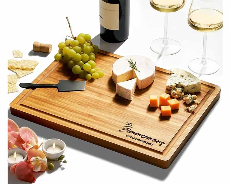 Personalized Cutting Board, Custom Bamboo Engraved Charcuterie Boards - Best Present for Wedding, Bridal Shower, Eng