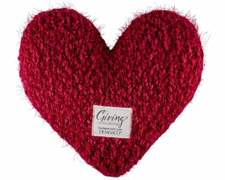 DEMDACO Giving Heart Cranberry Red 10 x 11 Cotton