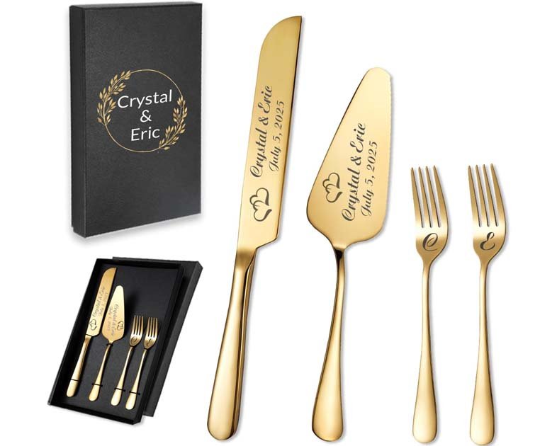 Personalized Wedding Cake Knife and Server Set